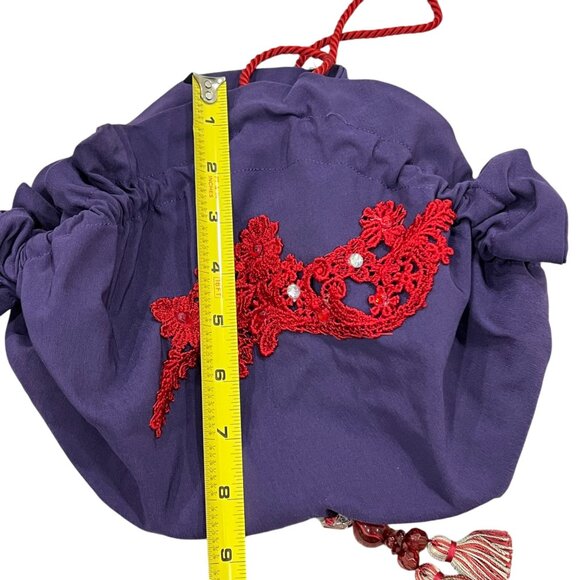 Purple & Red Lace Floral Top Skirt Drawstring Pouch Plus Size Cosplay Theater - Picture 3 of 16